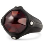 modern signet ring red gemstone