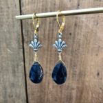 Fleur-de-lis symbol gemstone earrings