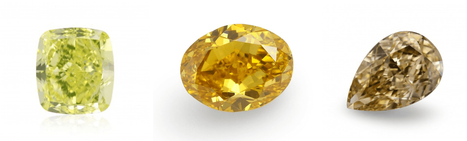 Yellow diamond with different secondary hues