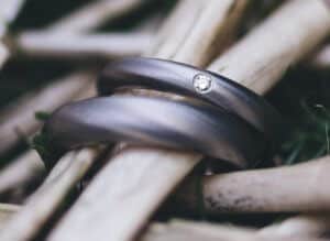 Wooden engagement ring for non-traditional couples