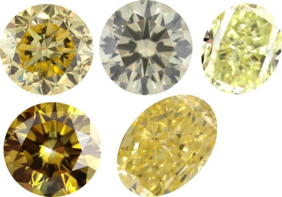 Yellow diamond with different secondary colors