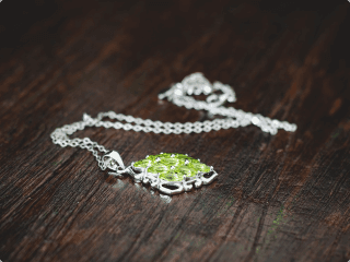Green peridot necklace
