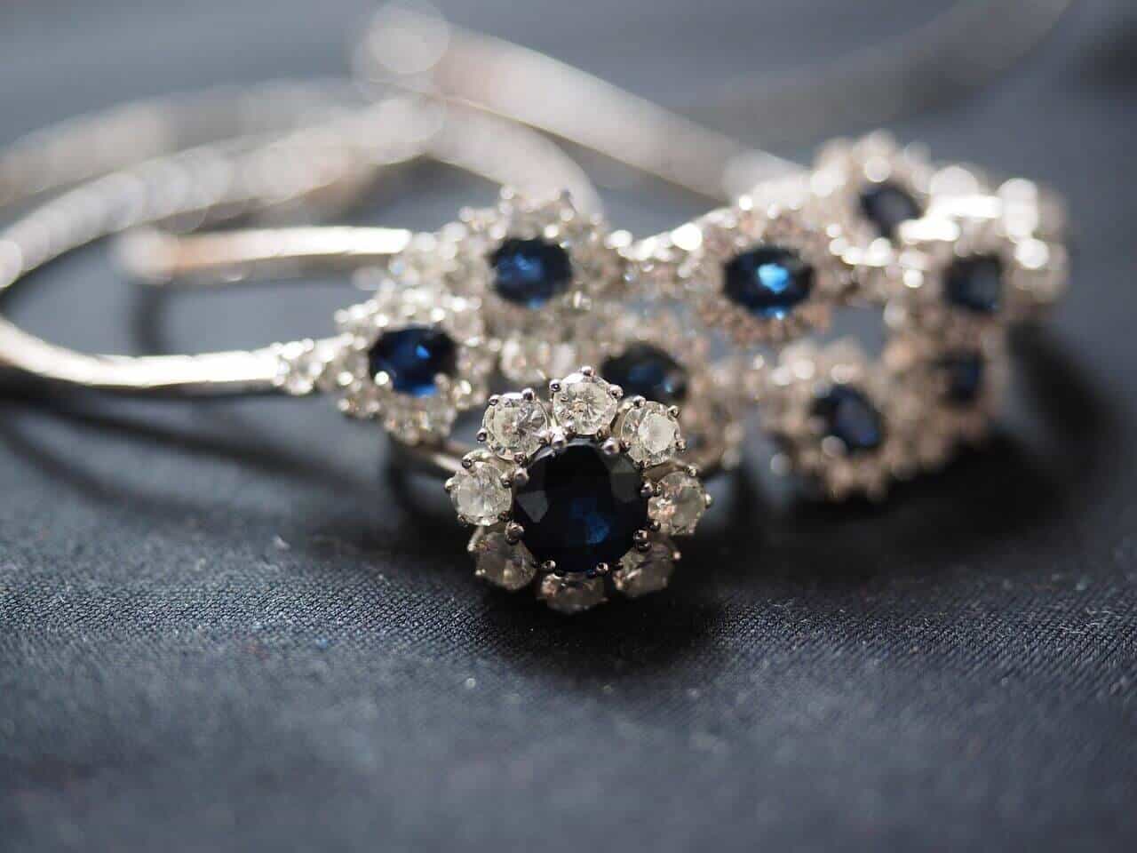 Sapphire-diamond floral engagement ring