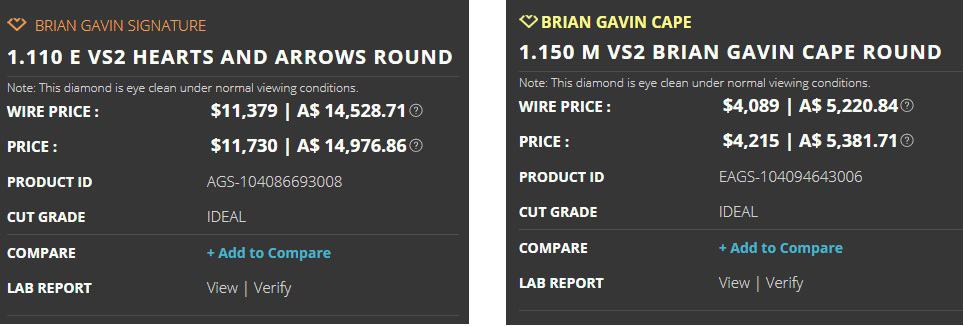 Brain Gavin Signature vs Brian Gavin Cape price