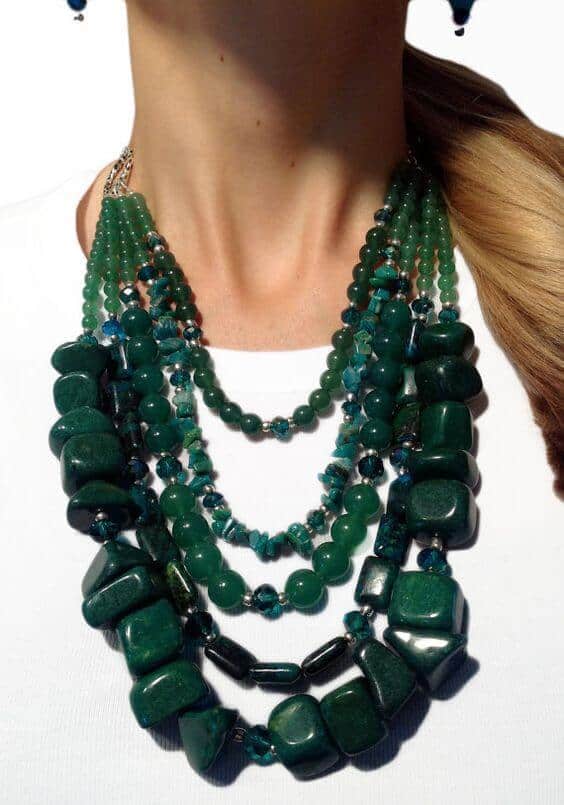 Green jade statement necklace