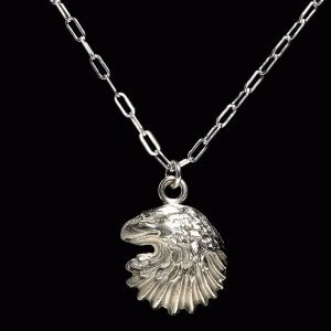 Silver eagle head pendant