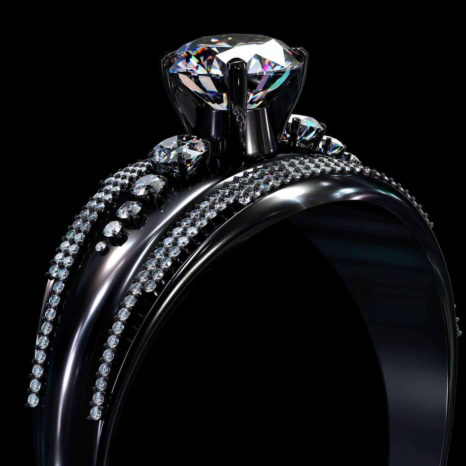 black gold engagement ring