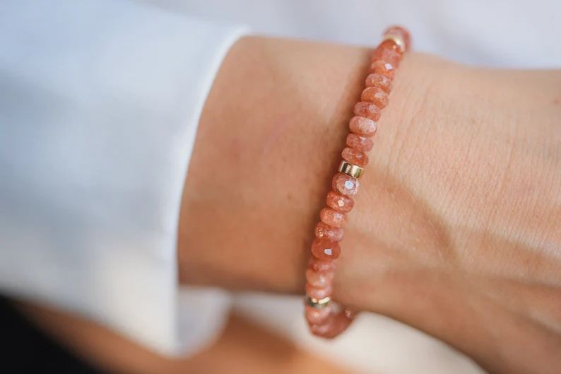 Genuine sunstone bracelet
