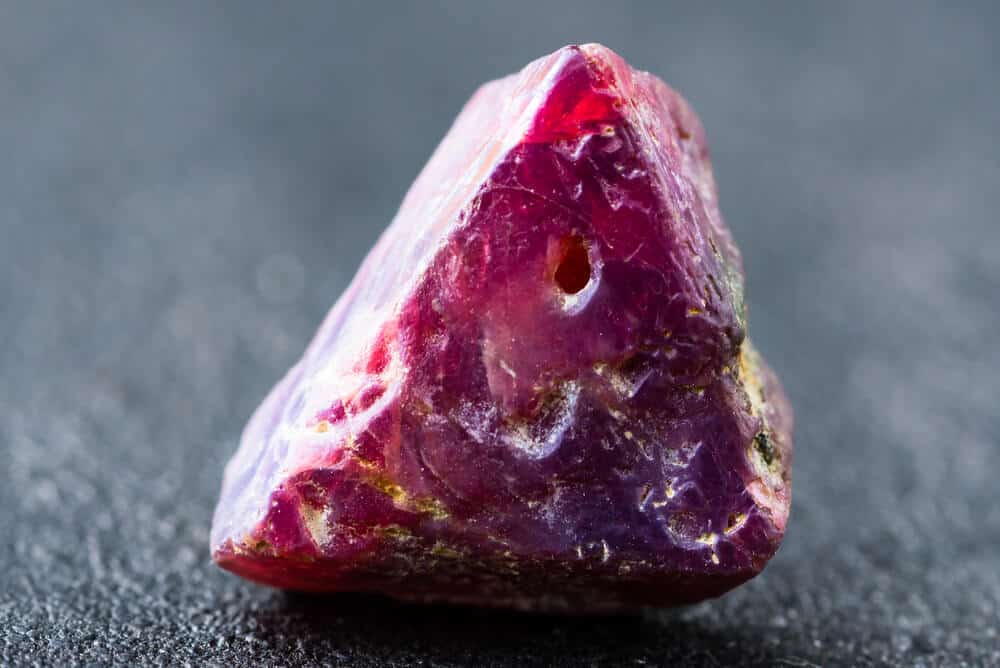 Uncut red spinel gemstone