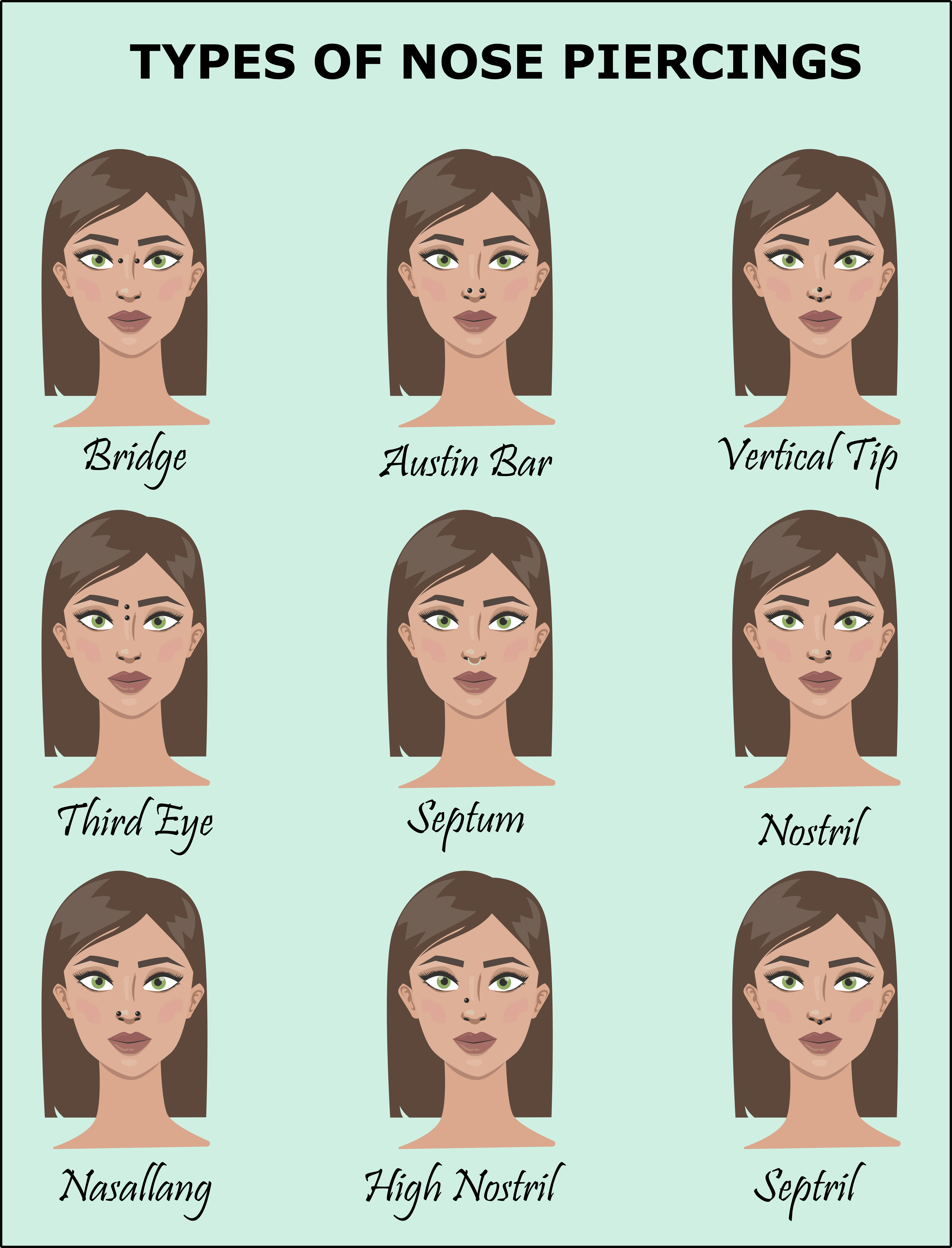 types of nose piercing