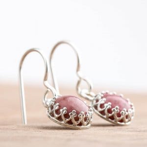 Pink Rhodonite Gemstone Earrings