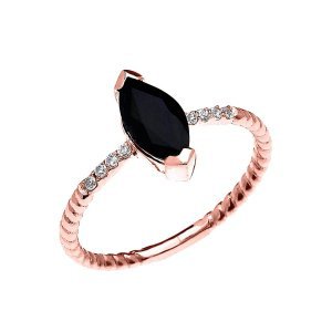 black sapphire ring in rose gold