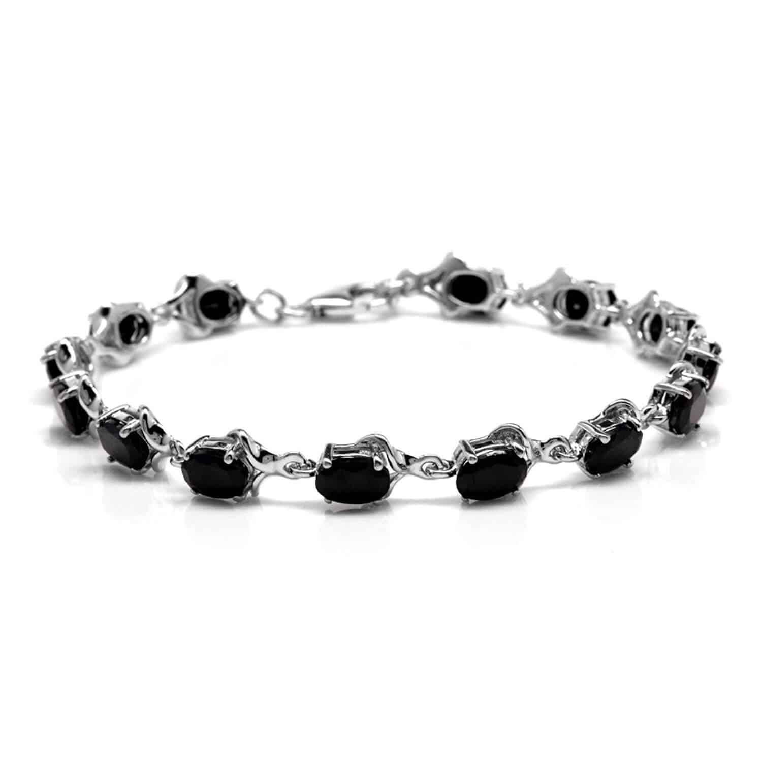 black sapphire tennis bracelet