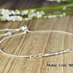 Morse code sterling silver bracelet saying BFF