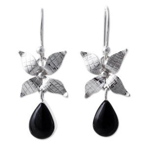 obsidian earrings dangle