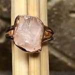 Pink rose quartz ring