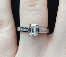 Emeral shape engagement ring
