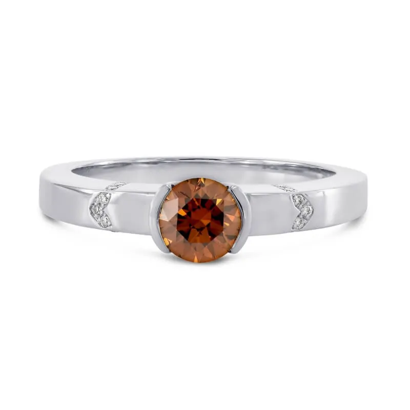 orange diamond engagement ring