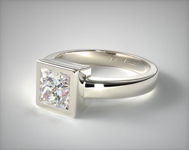 princess cut bezel engagement ring