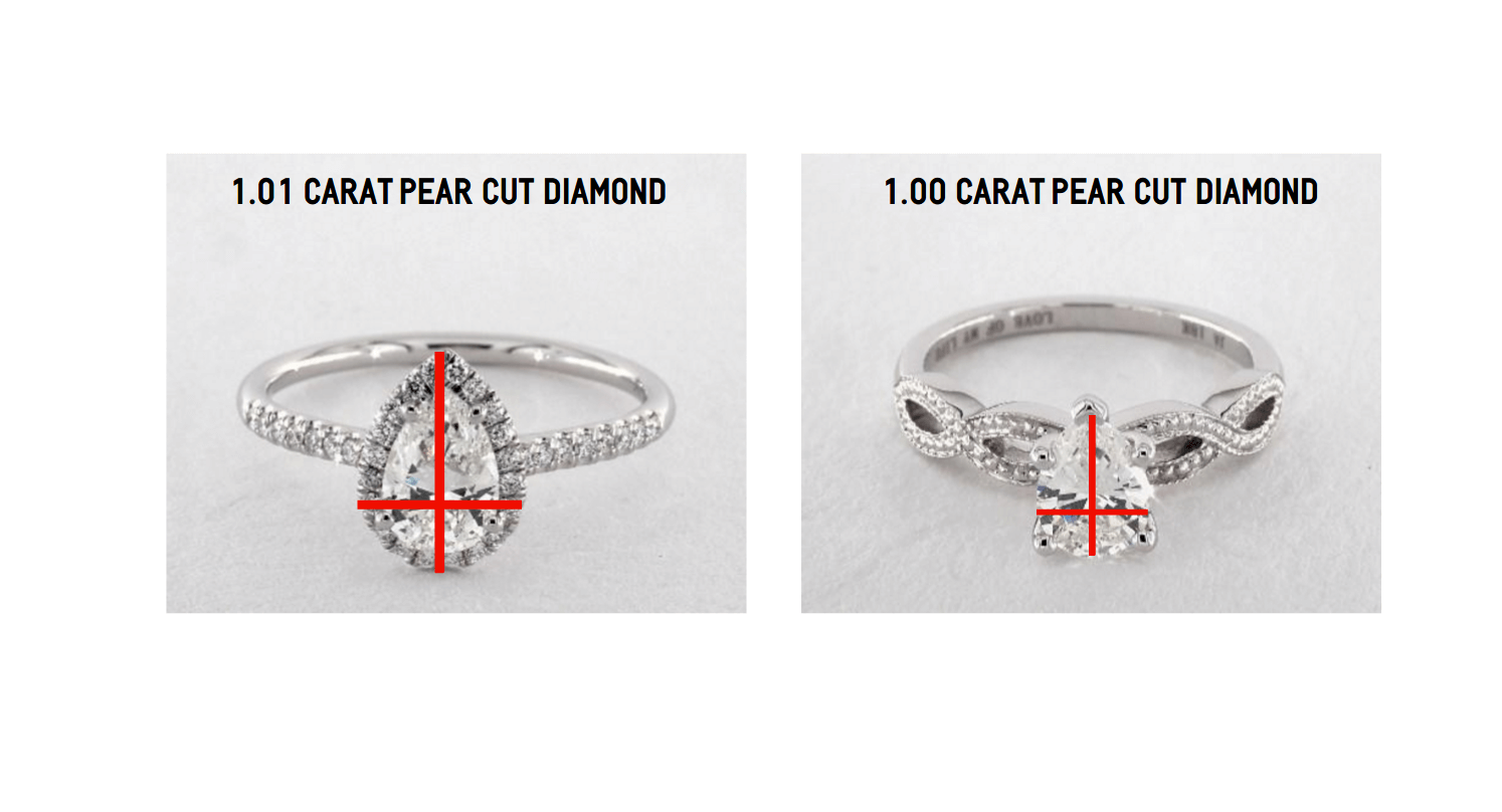 prong-vs-halo for pear cut diamond engagement ring
