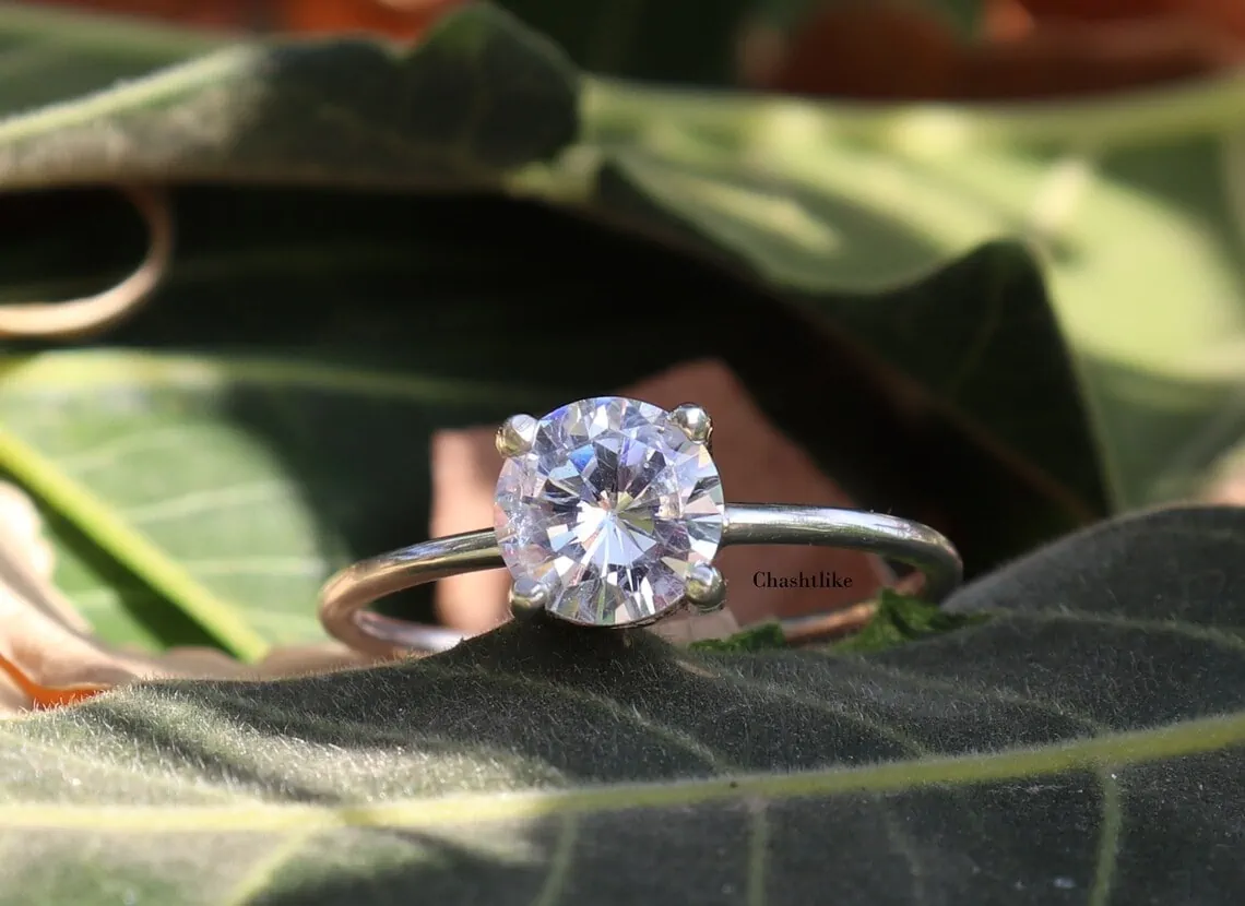 White Zircon Ring