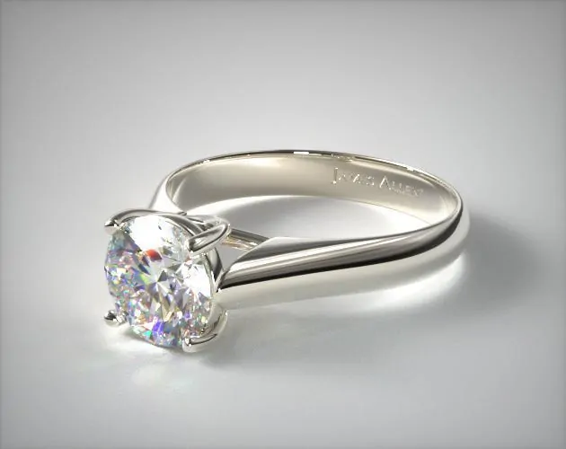 White gold engagement ring round shape diamond