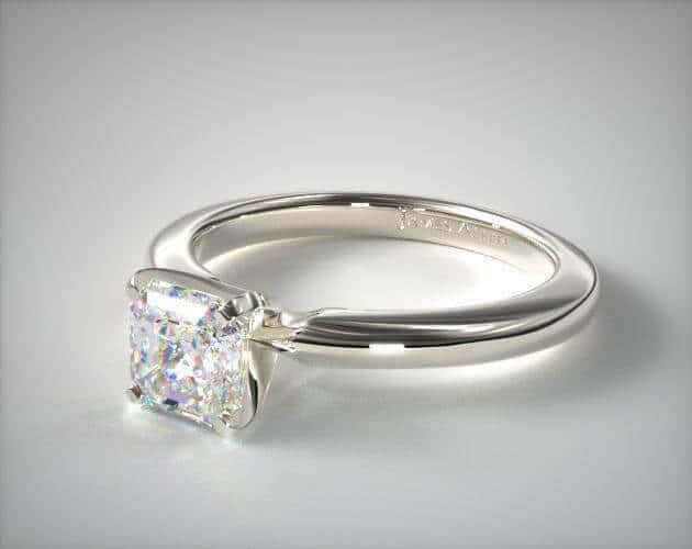 asscher cut solitaire engagement ring