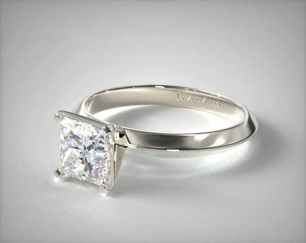 prong setting princess shape engagement ring