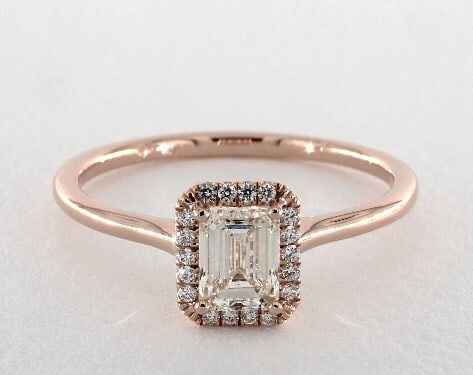 Rose gold emerald cut engagement ring