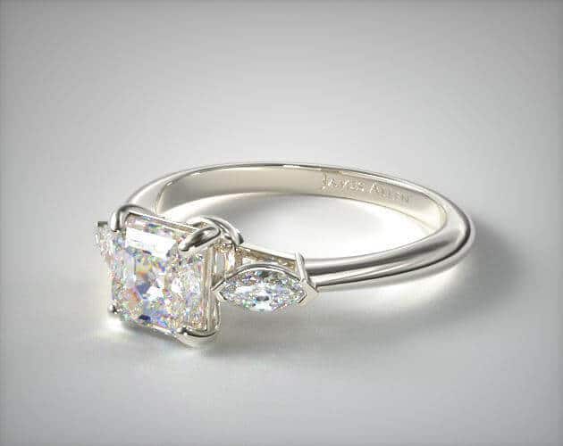 three stone asscher cut diamond