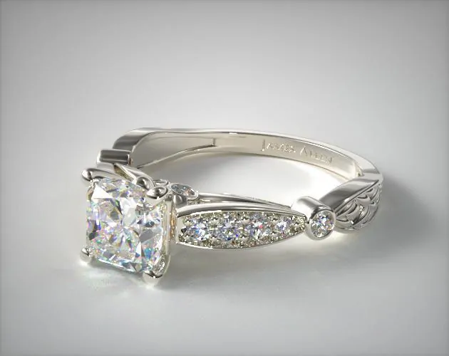 vintage cushion shape engagement ring