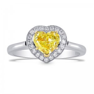 yellow diamond heart shape engagement ring