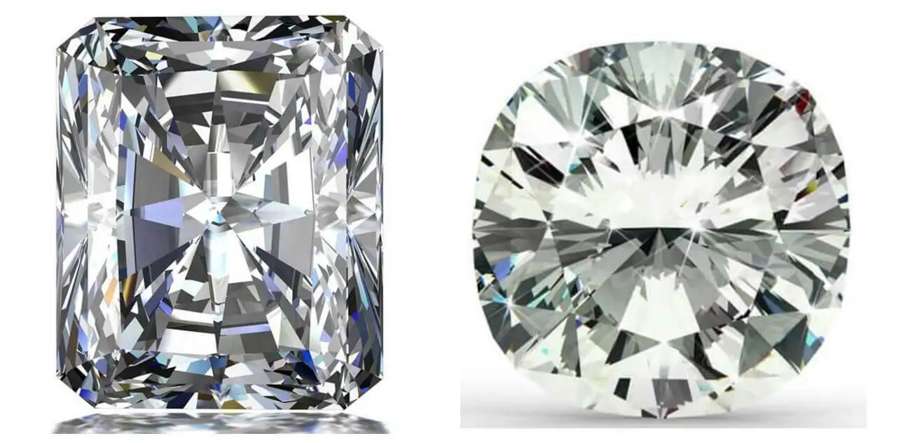 Cushion vs Radiant shape diamond