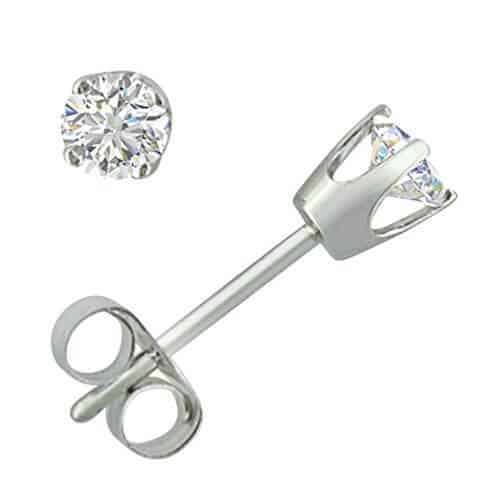 Crown setting diamond stud earrings