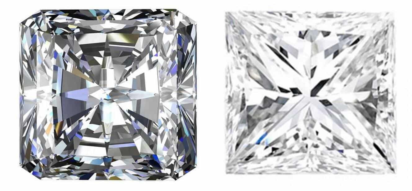 radiant vs princess cut diamonds