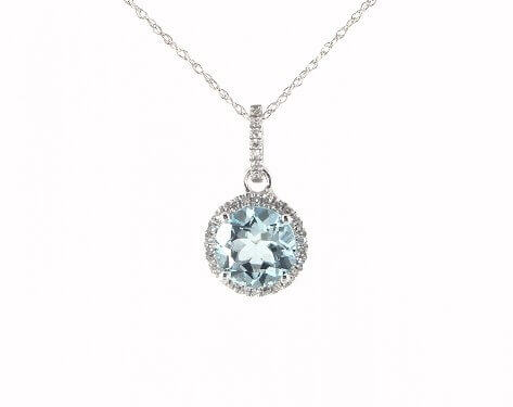 aquamarine pendant for wedding dress