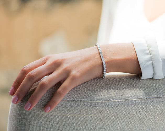 Tiffany T princess-cut diamond square bracelet in 18k white gold, large. |  Tiffany & Co.