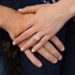 engagement ring on girls's finger