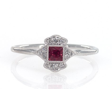 art deco ruby engagement ring