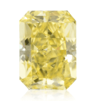 Yellow colored diamond radiant shape