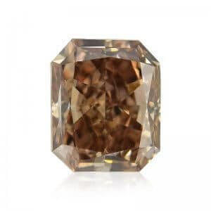 Brown colored diamond in radiant shape