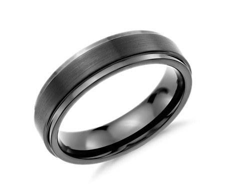 black tungsten men's wedding ring