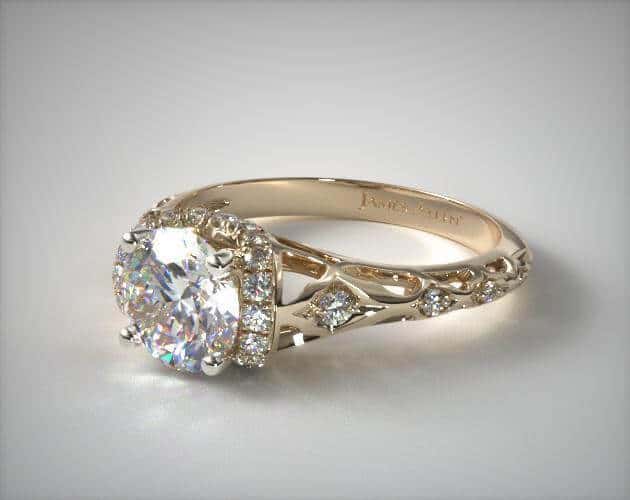 vintage inspired filigree engagement ring