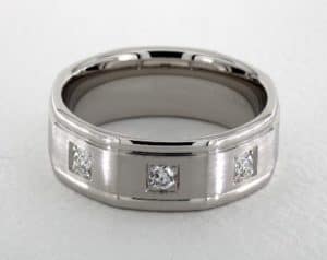 white gold diamond men's wedding ring