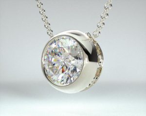 Diamond pendant, April birthstone