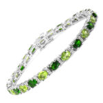 Chrome diopside and peridot bracelet