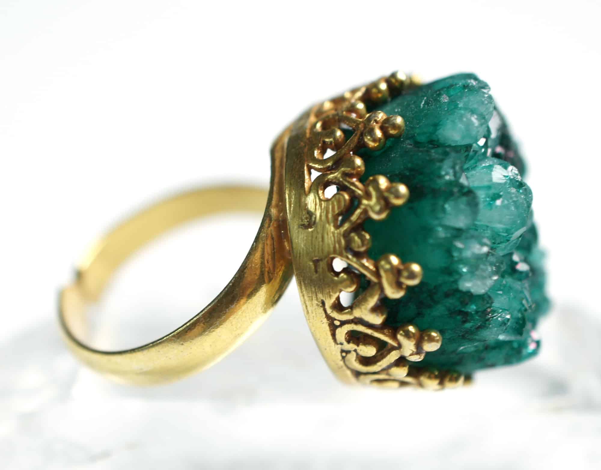 Green Stone Eiffel Tower Sophisticated Design Gold Plated Ring for Men –  Rudraksh Art Jewellery