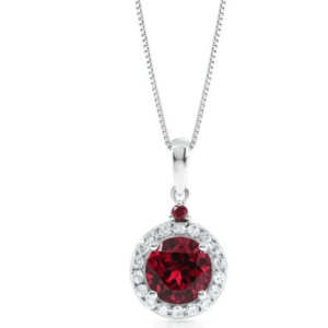 lab created ruby pendant for your girlfriend's birthday