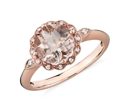 Pink morganite engagement ring