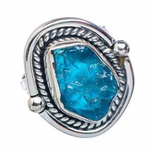 Blue apatite ring